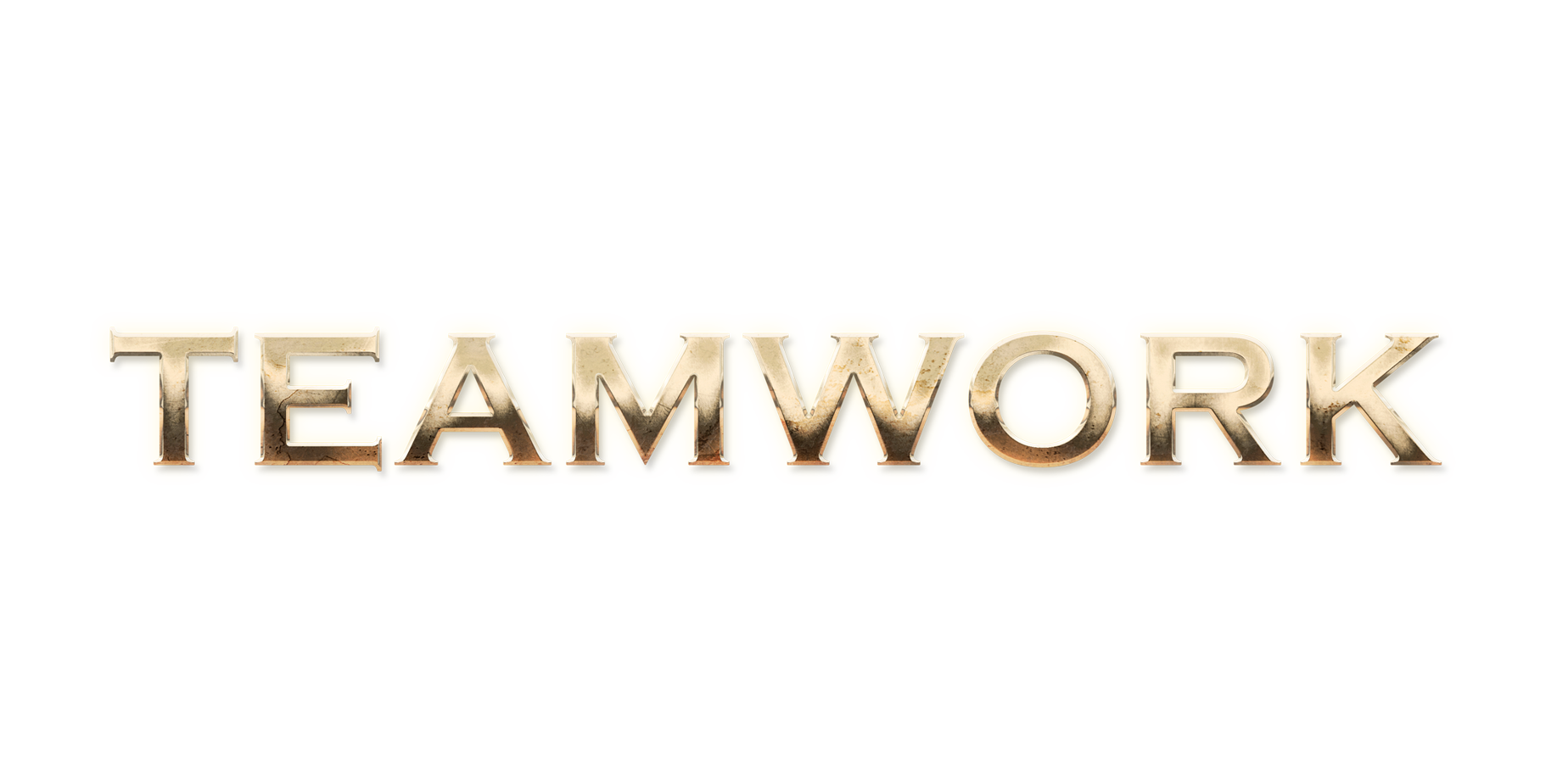 WORD TEAMWORK gold text effects art typography PNG images free